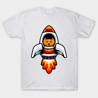 Cat With Rocket Space T-Shirt